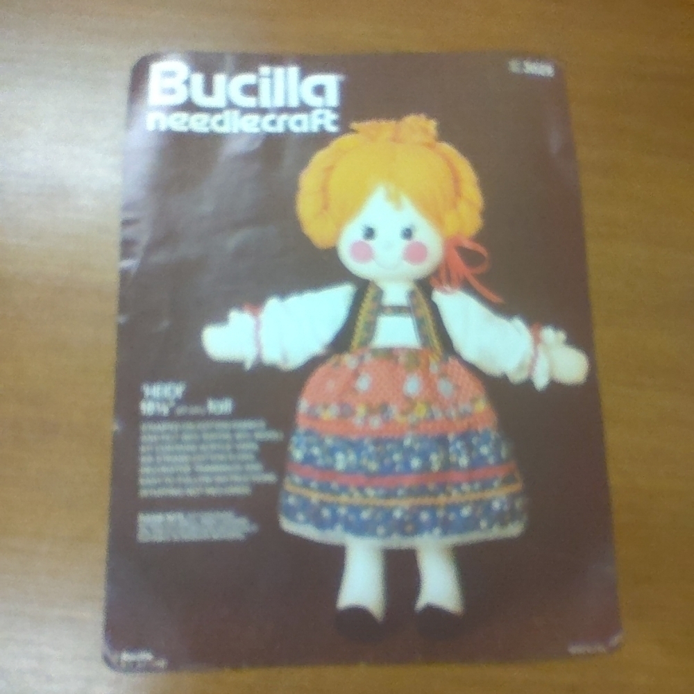 Bucilla Needlecraft Heidi 18 1/2" Tall Doll Kit Doll Making Vintage